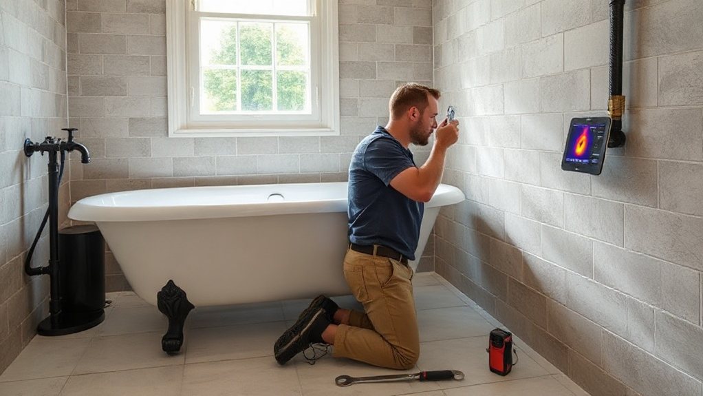 Trace and access leak detection engineer with thermal imaging in Epsom